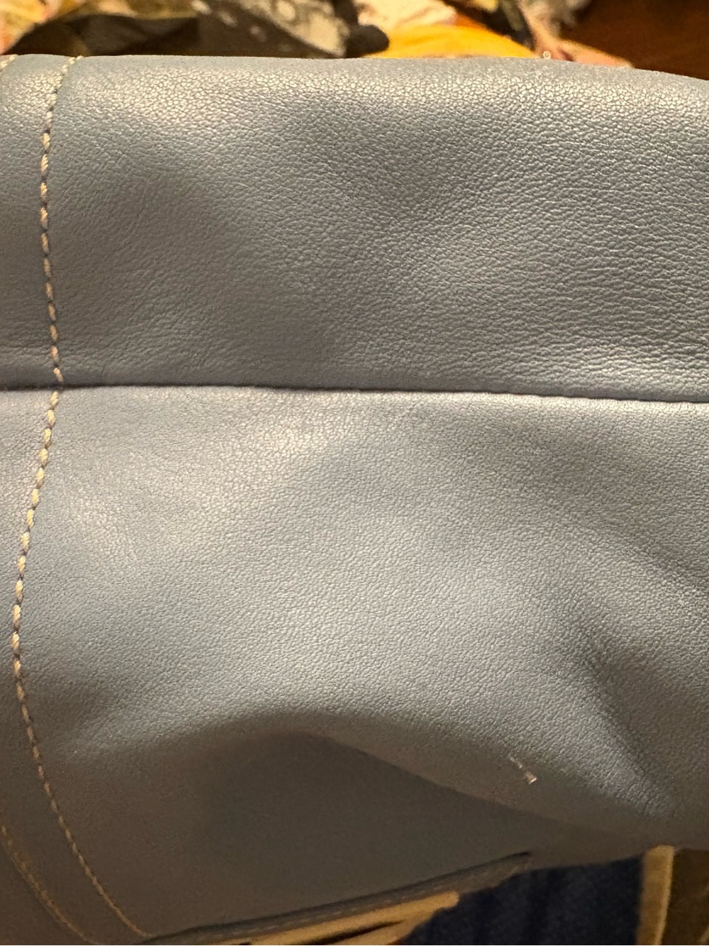 COACH Y2K SOHO LARGE BLUE LEATHER SATCHEL w LEATHER ERGO STRIPED WRISTLET - Picture 11 of 13